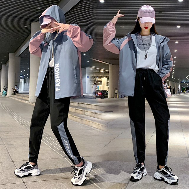 ウインドブレーカー レディース 裏起毛上下2点セット ランニング